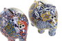 DKD Home Decor Hucha Mediterraneo Multicolor 2 Unidades 11 x 11 x 14 cm