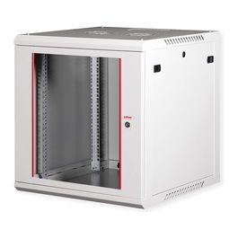 ROLINE 26.21.0131 Bastidor de Pared 12U 600x600mm, Rack 19 Pulgadas Gris con Puerta de Vidrio, 80kg Capacidad, Acero, IP20, Montaje Incluido
