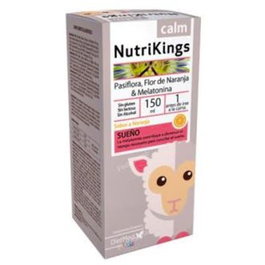 Nutrikings Calm 150Ml Complemento Alimenticio Relajante para Bebés y Niños con Melisa, Pasiflora, Flor de Naranjo y Sabor a Naranja