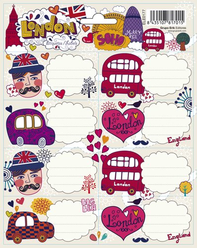 ERIK Etiqueta Escolar London 15,8x20 ERIK Etiqueta Escolar London 15,8x20