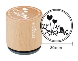 Woodies Sello de madera y caucho globos corazones 33x30mm