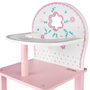 WOOMAX Trona para muñecas de madera blanca y rosa con flores