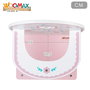 WOOMAX Trona para muñecas de madera blanca y rosa con flores