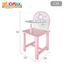 WOOMAX Trona para muñecas de madera blanca y rosa con flores