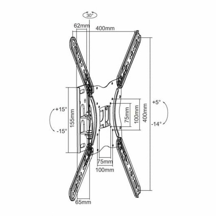 Equip Soporte de TV Inclinable para Pantallas de 13" a 55" (-14º/+5º), Hasta 30 kg, Compatible VESA 400x400 - 650405