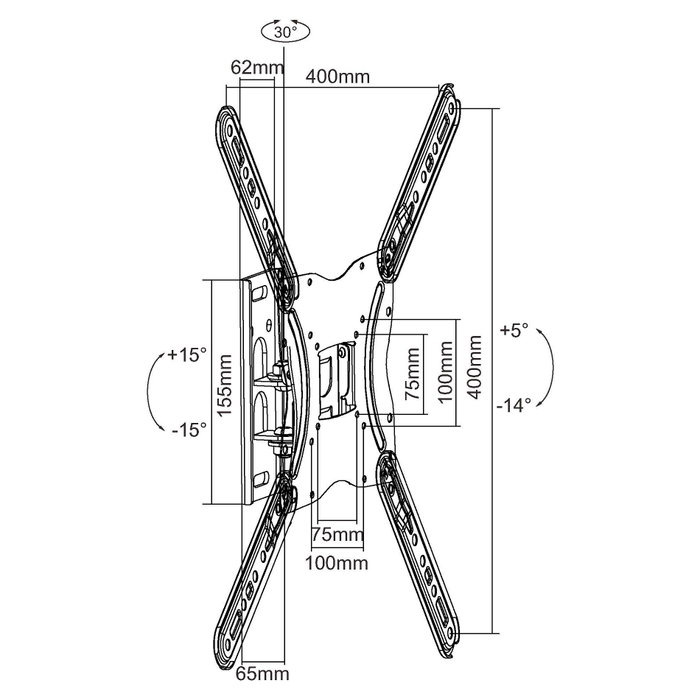 Equip Soporte de Pared Articulado 650405 para Pantallas de 13 a 55 pulgadas