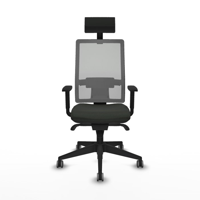 PIQUERAS Y CRESPO Silla de oficina Horna con mecanismo Sincro, Tela Negra y Malla Gris PIQUERAS Y CRESPO Silla de oficina Horna con mecanismo Sincro, Tela Negra y Malla Gris