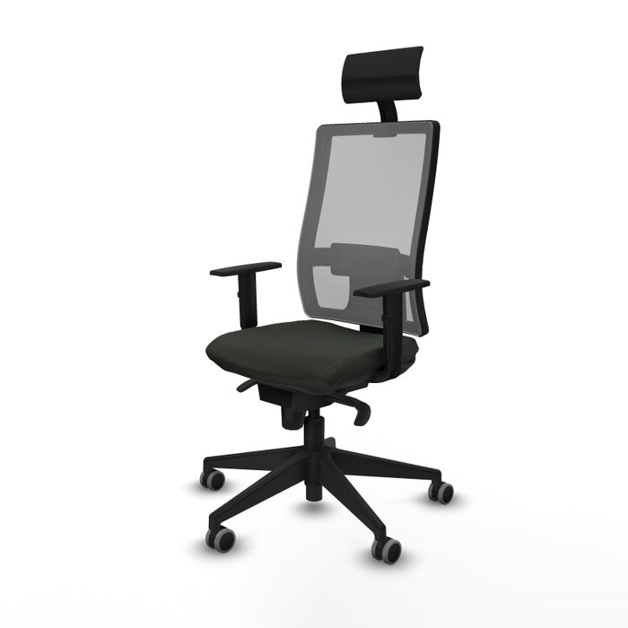 PIQUERAS Y CRESPO Silla de oficina Horna con mecanismo Sincro, Tela Negra y Malla Gris PIQUERAS Y CRESPO Silla de oficina Horna con mecanismo Sincro, Tela Negra y Malla Gris