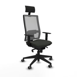 PIQUERAS Y CRESPO Silla de oficina Horna con mecanismo Sincro, Negro y Gris