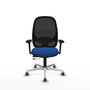 PIQUERAS Y CRESPO Silla de oficina Cilanco Azul y Negro con Brazos 3D
