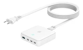 Tucano MA-DEGAN100-EU-W Cargador Rápido USB-C 100W 4 Puertos Blanco con Cable 1,5m para Portátil, Smartphone y Tableta