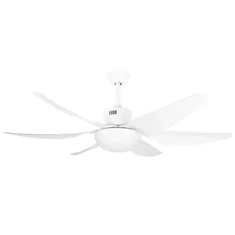 Orbegozo CP 100138 - Ventilador de Techo Reversible Blanco, 6 Aspas 138 cm, Iluminación LED (3 Temperaturas), 5 Velocidades, Motor DC 50W, Mando a Distancia, Función Temporizador