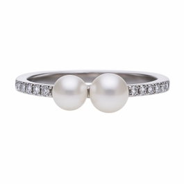 Diamonfire Anillo de Plata de Ley con Perla y Circonita Talla 16,5