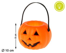 Calabaza Naranja Con Luz 8 cm Decoración Halloween