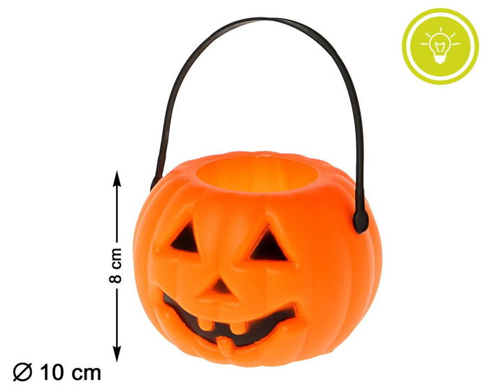 Calabaza Naranja Con Luz 8 cm Decoración Halloween Calabaza Naranja Con Luz 8 cm Decoración Halloween