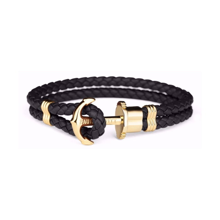 Paul Hewitt Pulsera de Cuero PH-L-G-B-S Negra