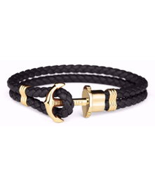 Paul Hewitt Pulsera de Cuero PH-L-G-B-S Negra