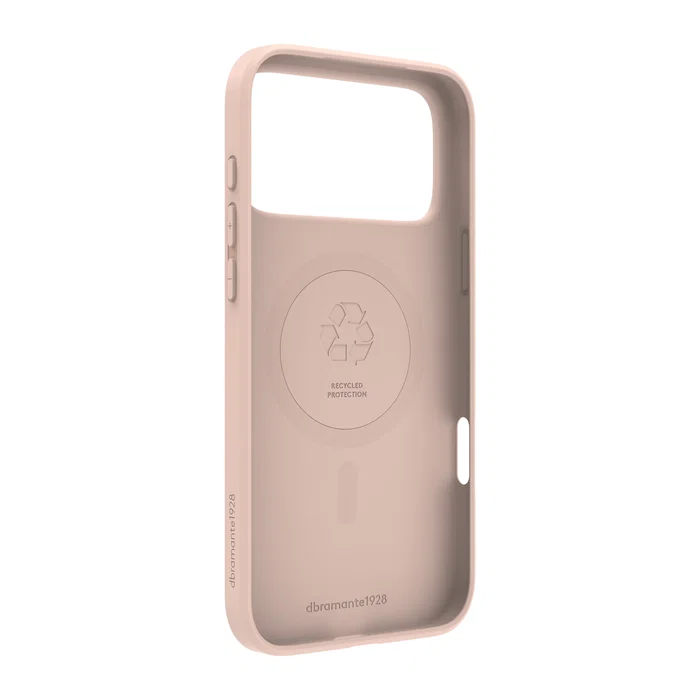 Dbramante1928 Greenland Pro Carcasa Trasera con Magsafe para Apple iPhone 17 Pro Max - Plástico Reciclado, Color Arena Rosa, Resistente a Impactos y Polvo