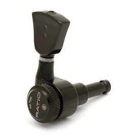 Graphtech RATIO Clavijas de bloqueo eléctricas Vintage Black 3+3 para guitarra