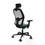 PIQUERAS Y CRESPO Silla de oficina Jorquera con mecanismo sincro, verde esmeralda y blanco