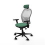 PIQUERAS Y CRESPO Silla de oficina Jorquera con mecanismo sincro, verde esmeralda y blanco
