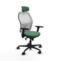 PIQUERAS Y CRESPO Silla de oficina Jorquera con mecanismo sincro, verde esmeralda y blanco
