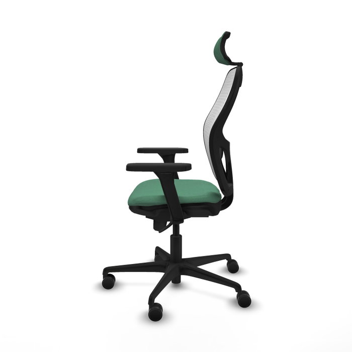 PIQUERAS Y CRESPO Silla de oficina Jorquera con mecanismo sincro, verde esmeralda y blanco PIQUERAS Y CRESPO Silla de oficina Jorquera con mecanismo sincro, verde esmeralda y blanco