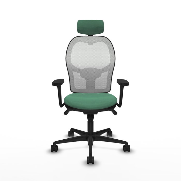 PIQUERAS Y CRESPO Silla de oficina Jorquera con mecanismo sincro, verde esmeralda y blanco PIQUERAS Y CRESPO Silla de oficina Jorquera con mecanismo sincro, verde esmeralda y blanco