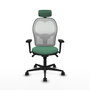 PIQUERAS Y CRESPO Silla de oficina Jorquera con mecanismo sincro, verde esmeralda y blanco