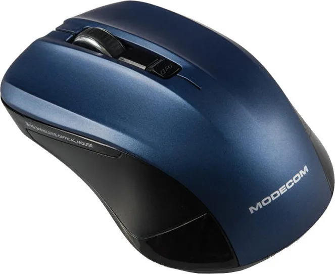 Modecom MC-WM9.1 Mouse inalámbrica óptica negra y azul, 1600 DPI, diseño ergonómico Modecom MC-WM9.1 Mouse inalámbrica óptica negra y azul, 1600 DPI, diseño ergonómico