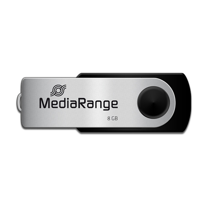 MEDIARANGE MR908 Stick USB 2.0 de 8GB Type-A / Micro-USB Giratorio Negro Plata MEDIARANGE MR908 Stick USB 2.0 de 8GB Type-A / Micro-USB Giratorio Negro Plata