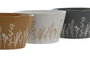 DKD Home Decor Set de 6 Cuencos de Gres Botánico con Relieve, Surtido de Colores