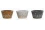 DKD Home Decor Set de 6 Cuencos de Gres Botánico con Relieve, Surtido de Colores