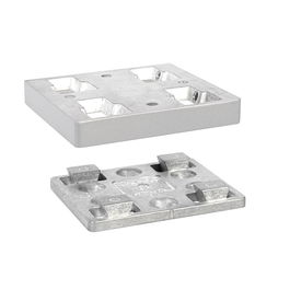 RUJZ Placa Enganche Cuña Para Patas Acabado Gris Rujz