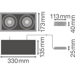 LEDVANCE Foco LED Empotrado Rotatorio 2*30W 4000K Blanco