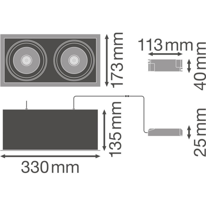LEDVANCE Foco LED Empotrado Rotatorio 2*30W 4000K Blanco LEDVANCE Foco LED Empotrado Rotatorio 2*30W 4000K Blanco