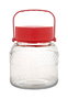 La Mediterranea Tarro de Vidrio con Tapa y Asa 1000 ml 12.4 x 12.4 cm (12 Unidades)