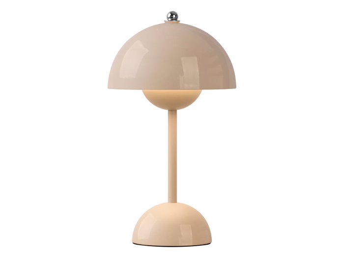 Giftdecor Lámpara de Mesa Bolet Beige, Luz 3 Colores (Amarillo, Blanco, Blanco Cálido), 1.5W, Recargable USB-C, Batería 18650 1200mAh, Dimensiones 18x30x18 cm (Set de 4)
