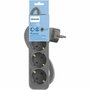 Philips Regleta de 3 Tomas Schuko con Interruptor, Cable 1,5 m, Gris