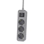 Philips Regleta de 3 Tomas Schuko con Interruptor, Cable 1,5 m, Gris