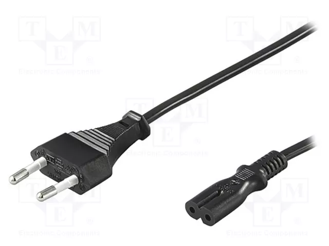 GOOBAY Cable de alimentación H03VVH2-F 2x0,75mm2 CEE 7/16 a IEC C7, 0,5m GOOBAY Cable de alimentación H03VVH2-F 2x0,75mm2 CEE 7/16 a IEC C7, 0,5m