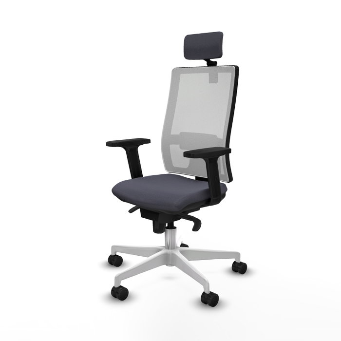 PIQUERAS Y CRESPO Silla de oficina Horna con mecanismo Sincro, Gris oscuro y Blanco