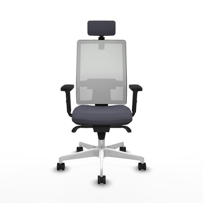 PIQUERAS Y CRESPO Silla de oficina Horna con mecanismo Sincro, Gris oscuro y Blanco