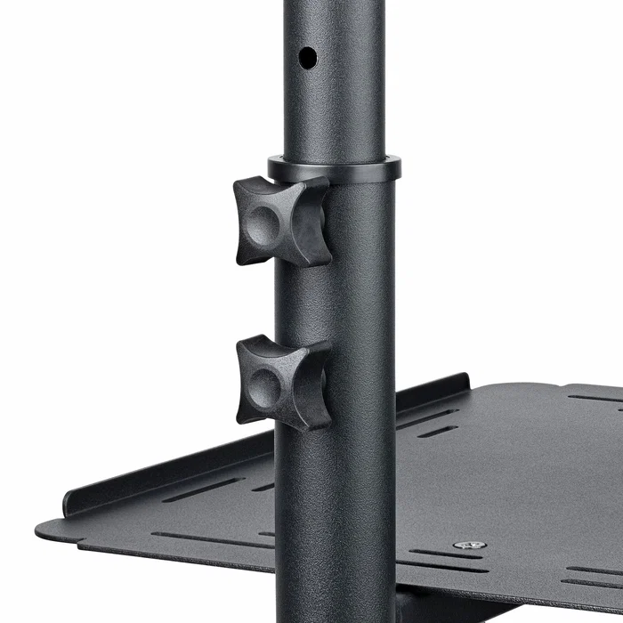 StarTech.com Carrito Móvil para Proyector y Portátil ADJPROJCART | Acero con 2 Estantes Ajustables | Altura 95-145 cm | Ruedas con Freno | Soporte Multimedia Móvil con Gestión Cable