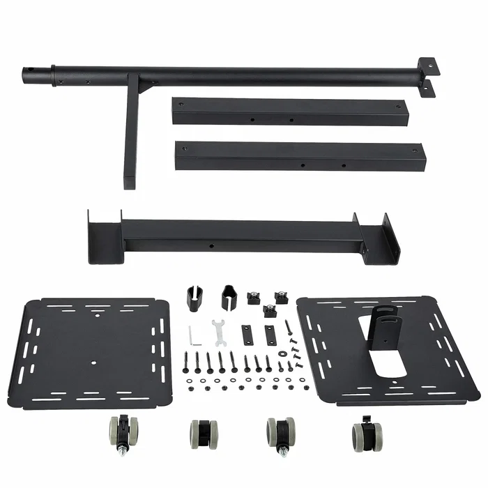 StarTech.com Carrito Móvil para Proyector y Portátil ADJPROJCART | Acero con 2 Estantes Ajustables | Altura 95-145 cm | Ruedas con Freno | Soporte Multimedia Móvil con Gestión Cable