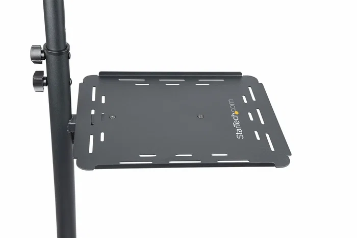 StarTech.com Carrito Móvil para Proyector y Portátil ADJPROJCART | Acero con 2 Estantes Ajustables | Altura 95-145 cm | Ruedas con Freno | Soporte Multimedia Móvil con Gestión Cable