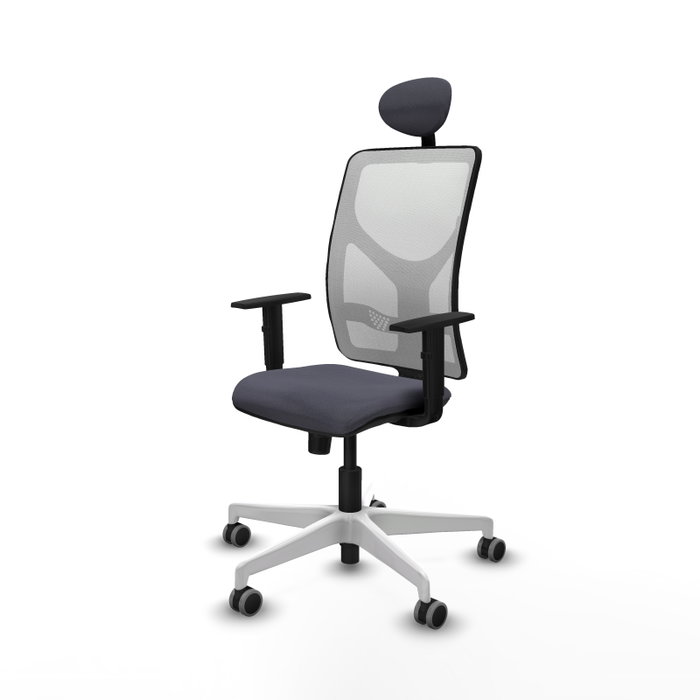 PIQUERAS Y CRESPO Silla de oficina Motilla Gris oscuro con malla Blanca