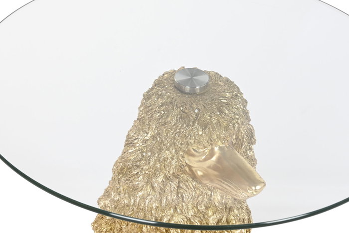 DKD Home Decor Mesita Auxiliar Caniche Dorado