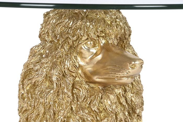 DKD Home Decor Mesita Auxiliar Caniche Dorado