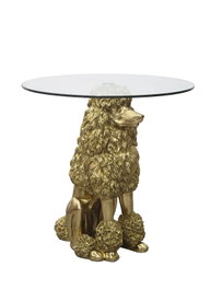 DKD Home Decor Mesita Auxiliar Caniche Dorado